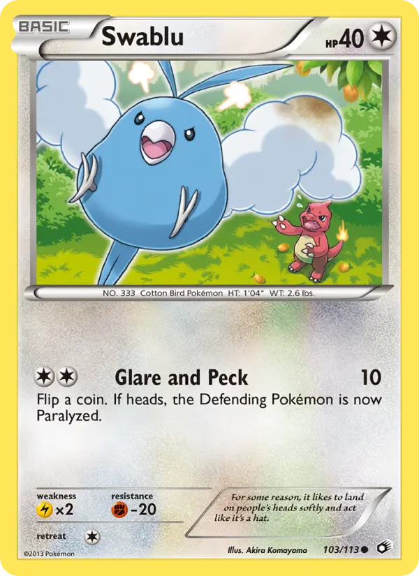 Swablu, Pokémon card