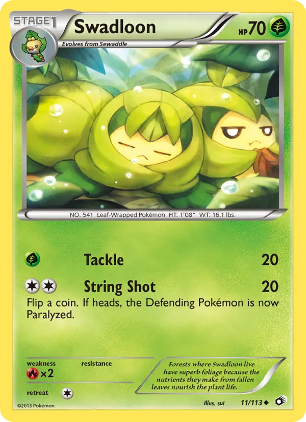 Swadloon, Pokémon card