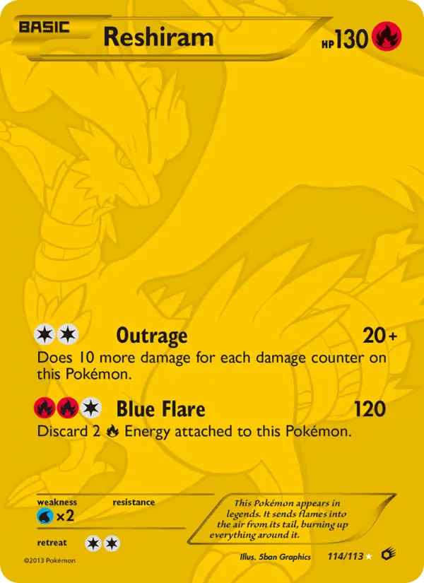 Reshiram, Pokémon card