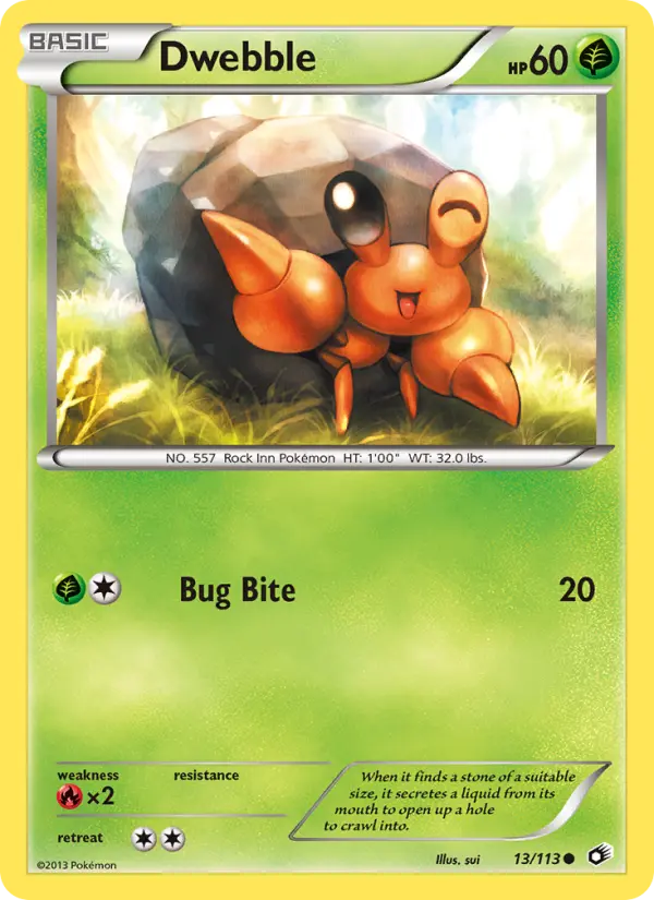 Dwebble, Pokémon card