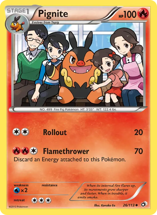 Pignite, Pokémon card