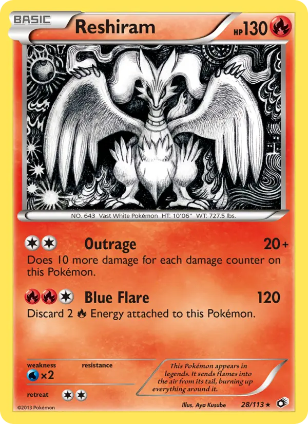 Reshiram, Pokémon card
