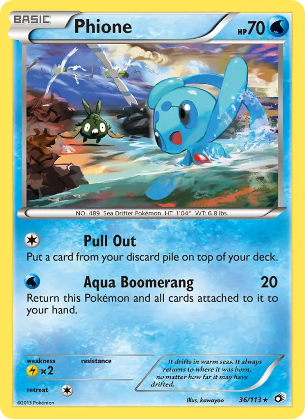 Phione, Pokémon card