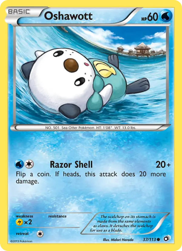 Oshawott, Pokémon card