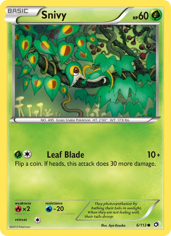 Snivy, Pokémon card