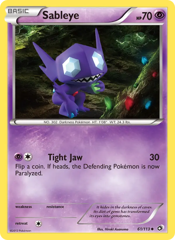 Sableye, Pokémon card