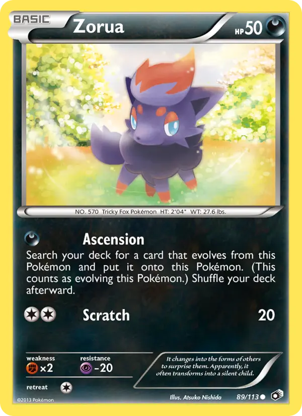 Zorua, Pokémon card