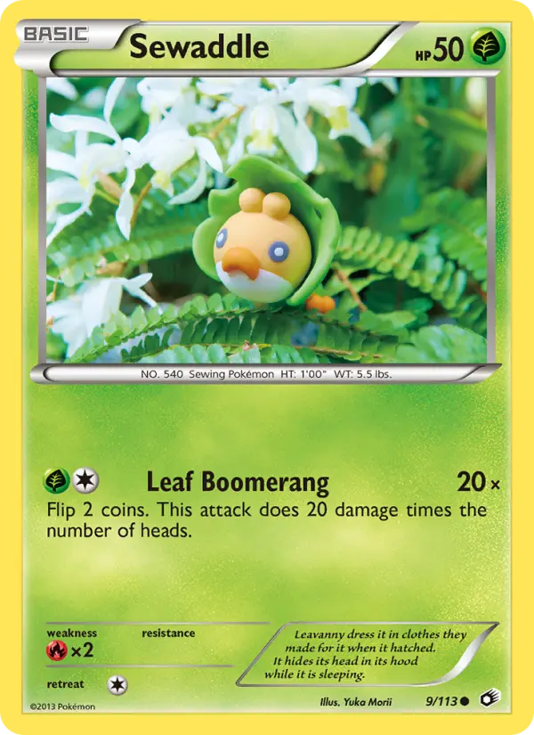 Sewaddle, Pokémon card