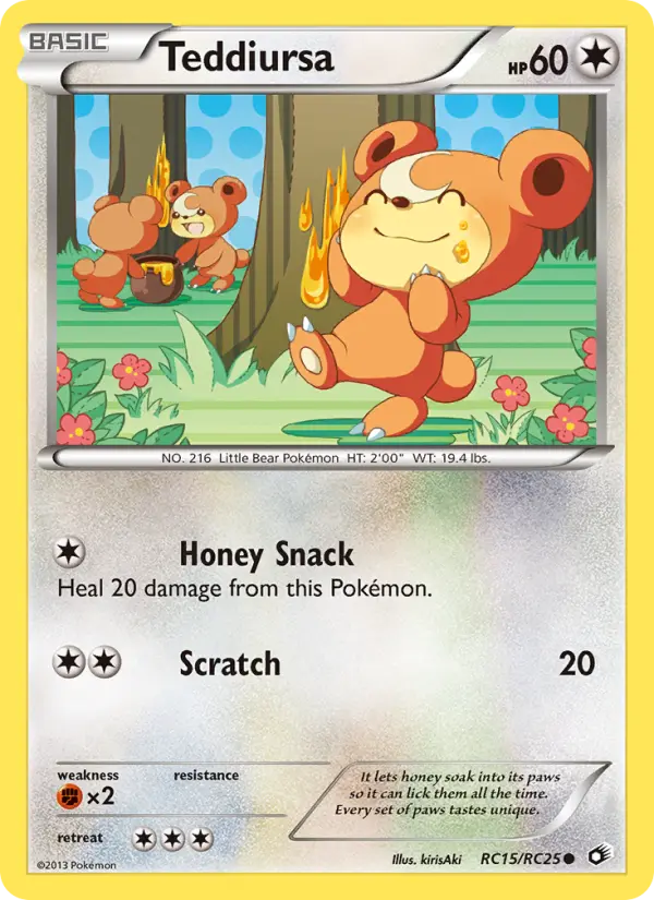 Teddiursa, Pokémon card