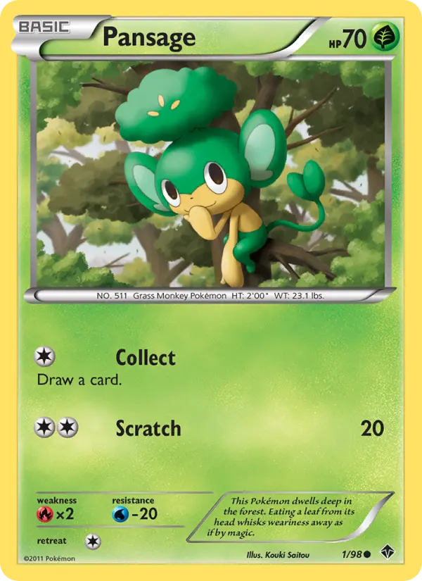 Pansage, Pokémon card