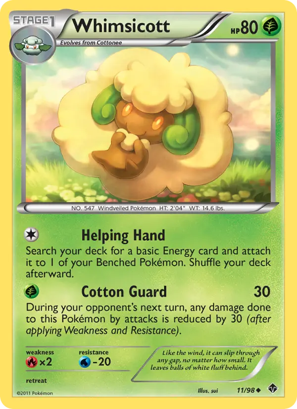 Whimsicott, Pokémon card