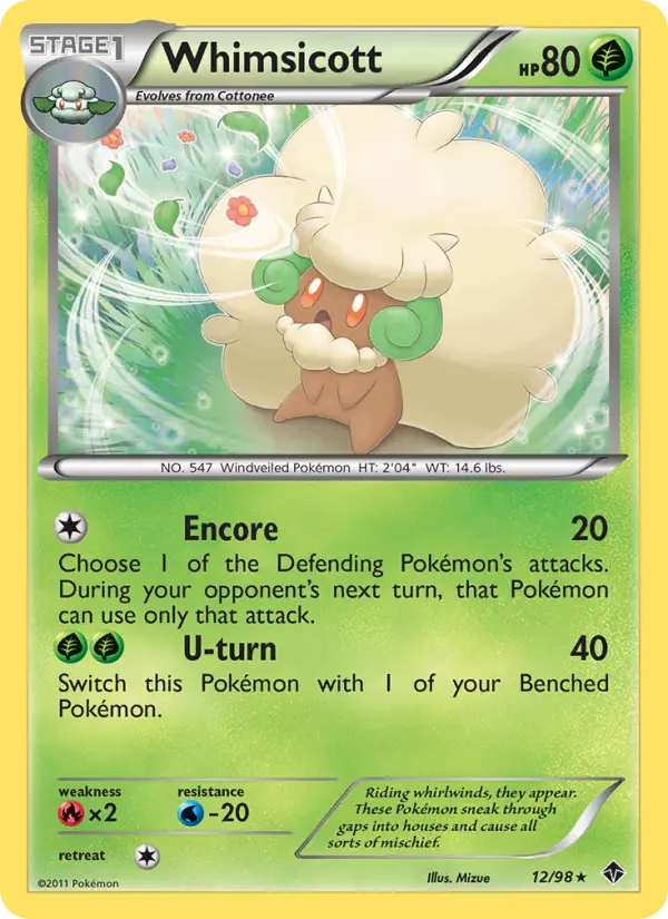 Whimsicott, Pokémon card