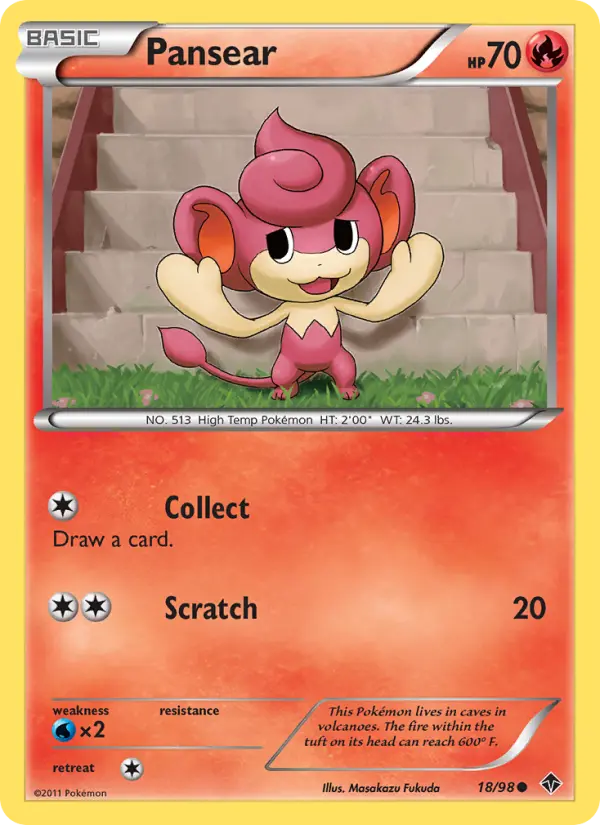 Pansear, Pokémon card