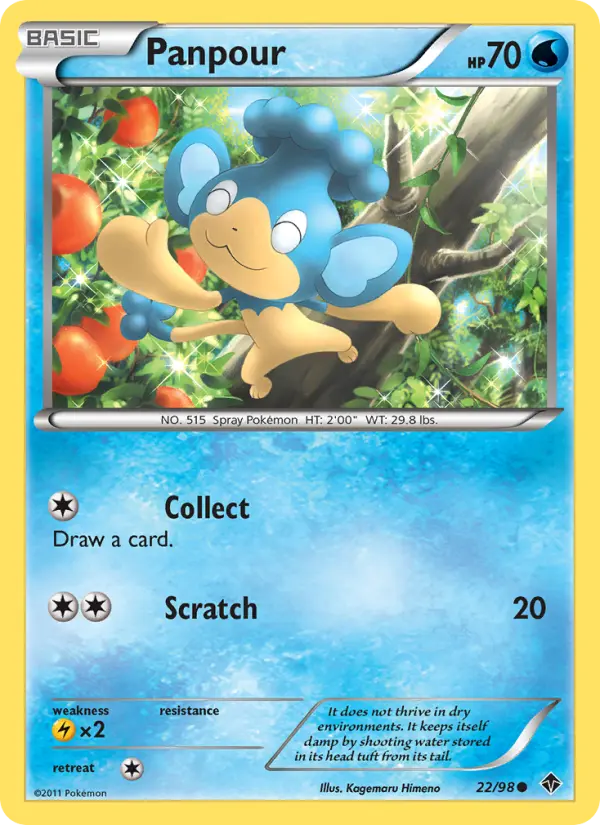 Panpour, Pokémon card
