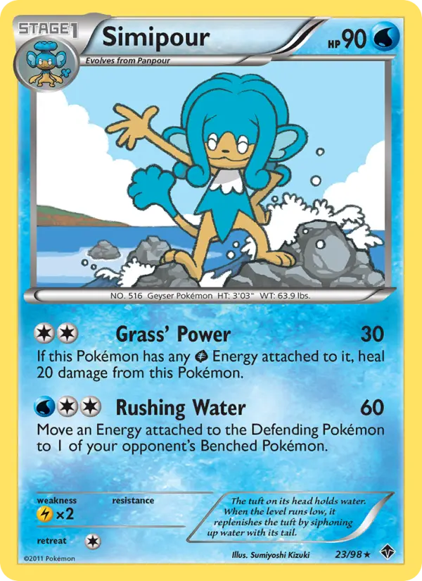 Simipour, Pokémon card