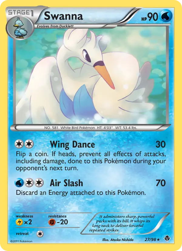 Swanna, Pokémon card