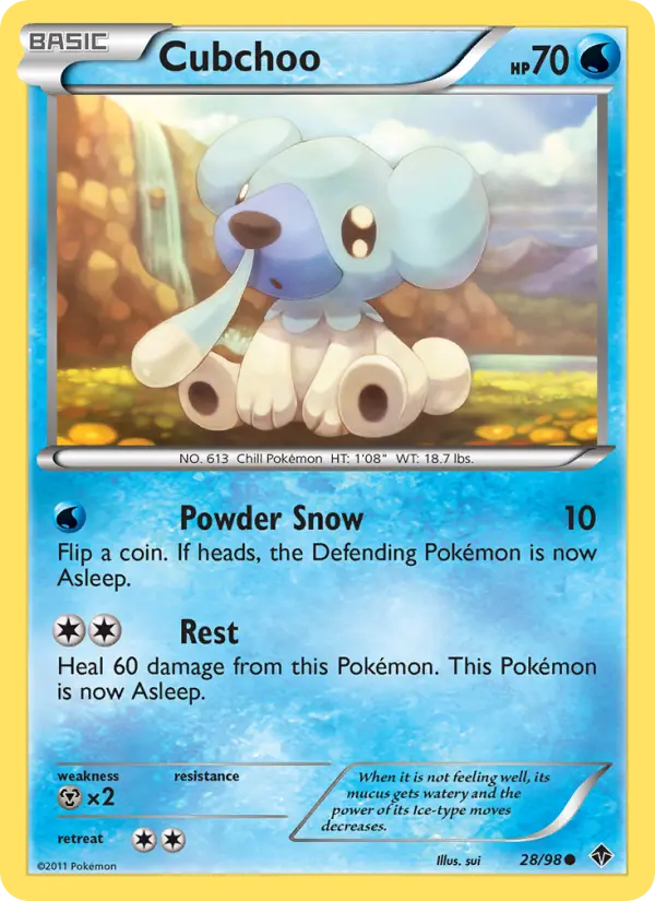 Cubchoo, Pokémon card