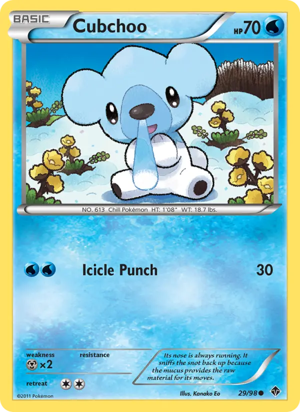 Cubchoo, Pokémon card