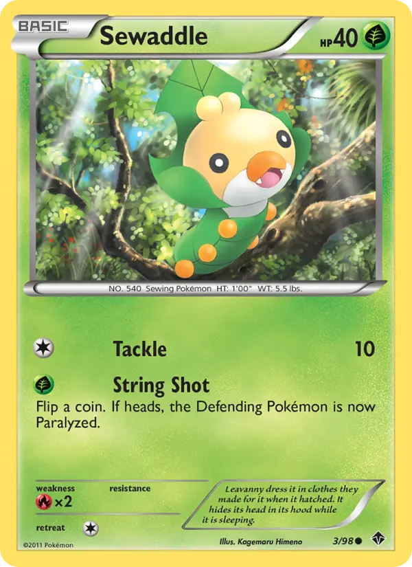 Sewaddle, Pokémon card