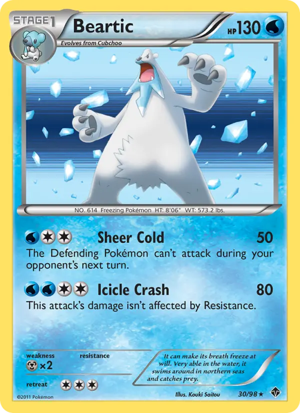 Beartic, Pokémon card