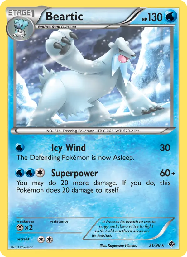 Beartic, Pokémon card