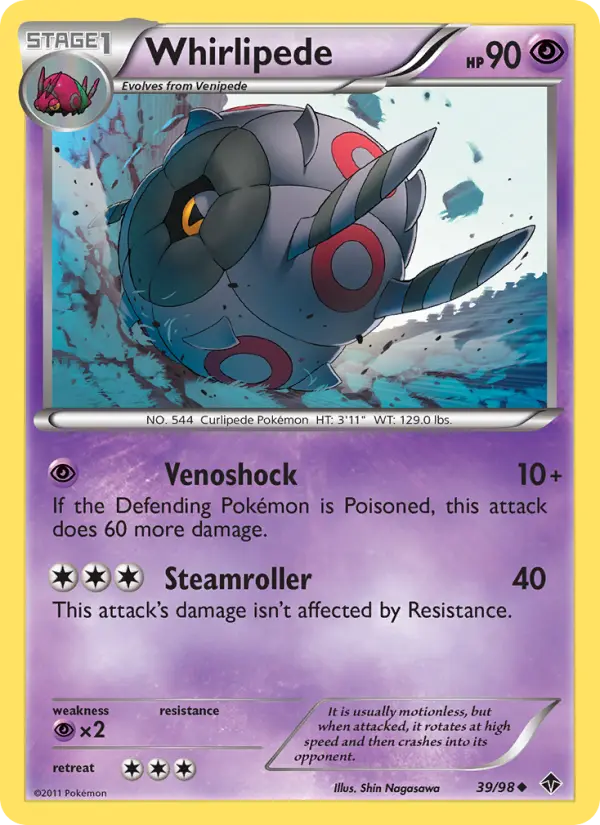 Whirlipede, Pokémon card