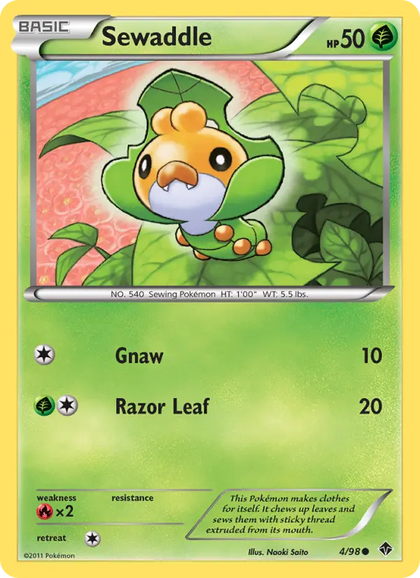 Sewaddle, Pokémon card