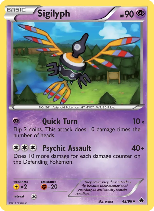 Sigilyph, Pokémon card