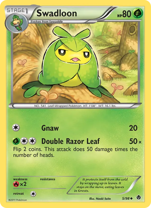 Swadloon, Pokémon card