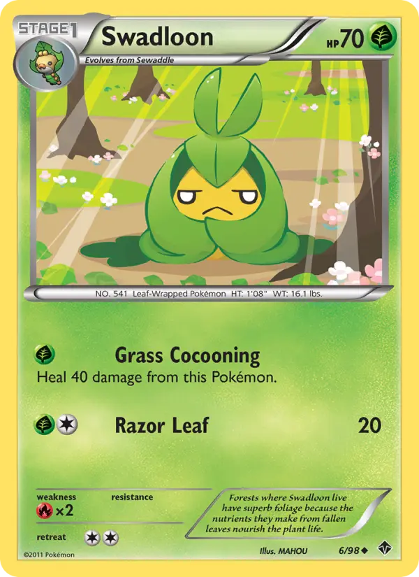 Swadloon, Pokémon card