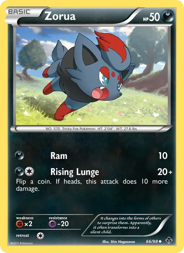 Zorua, Pokémon card