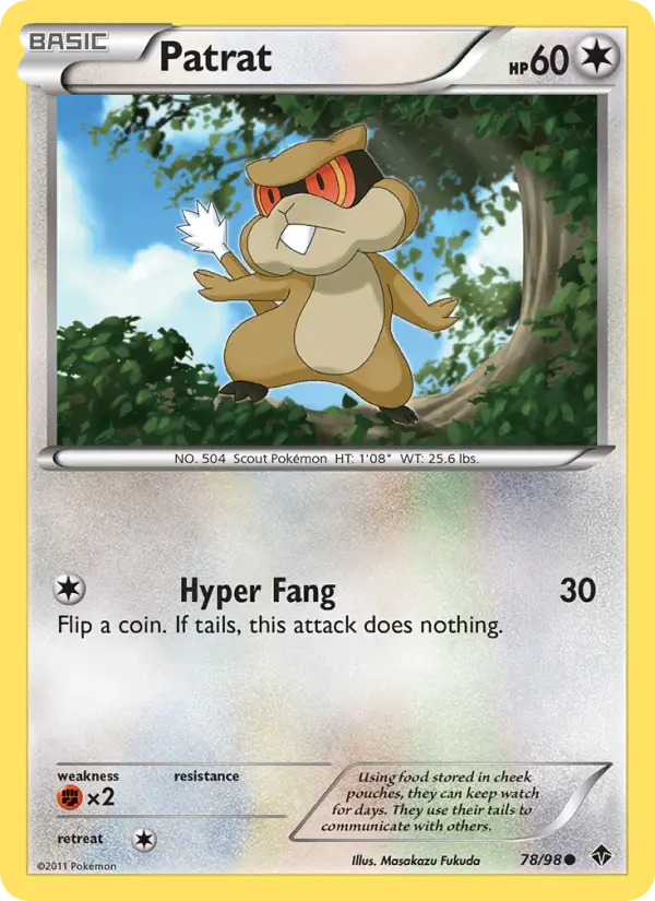 Patrat, Pokémon card