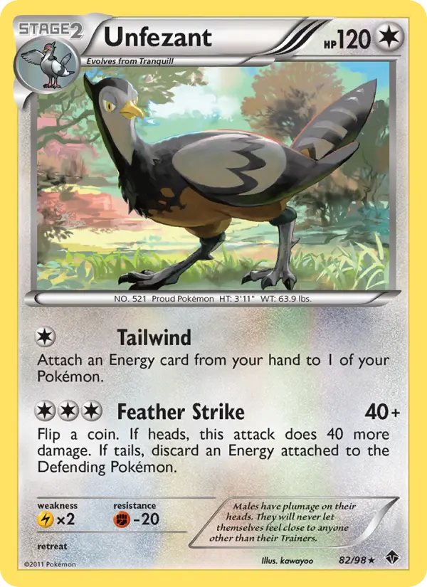 Unfezant, Pokémon card