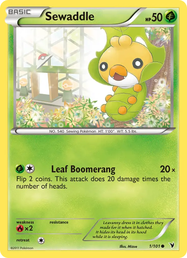 Sewaddle, Pokémon card