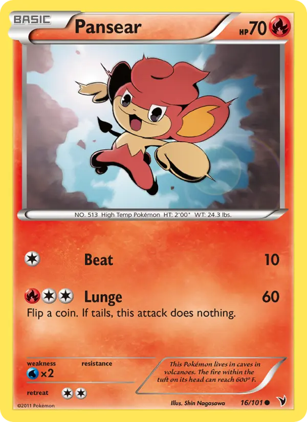 Pansear, Pokémon card