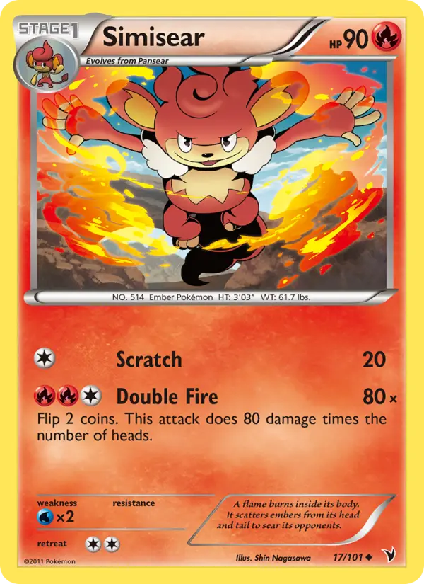 Simisear, Pokémon card
