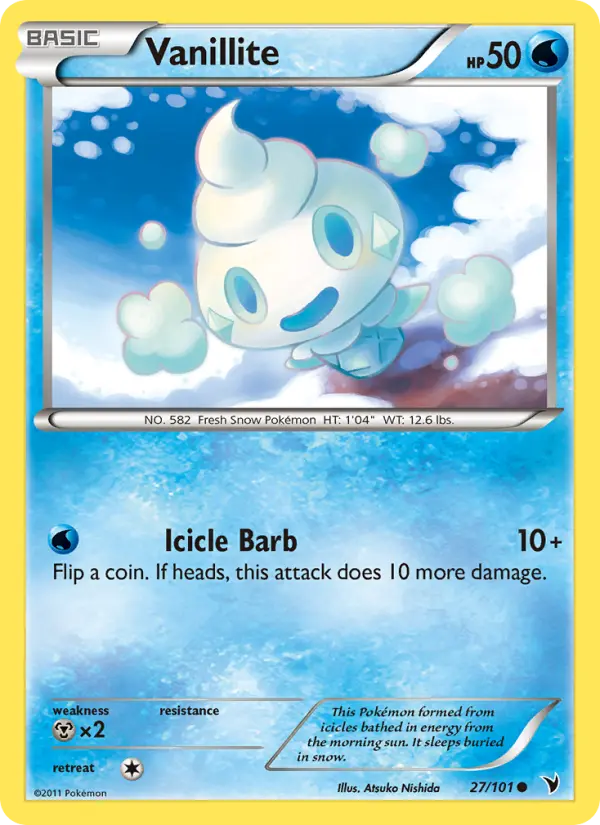 Vanillite, Pokémon card