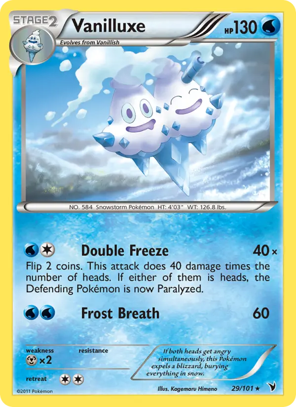 Vanilluxe, Pokémon card