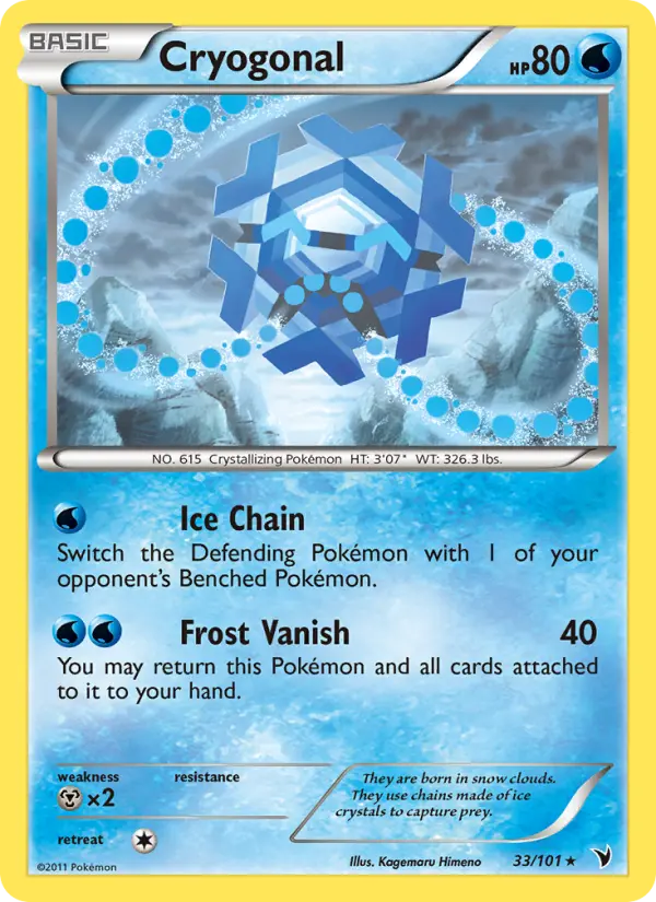 Cryogonal, Pokémon card