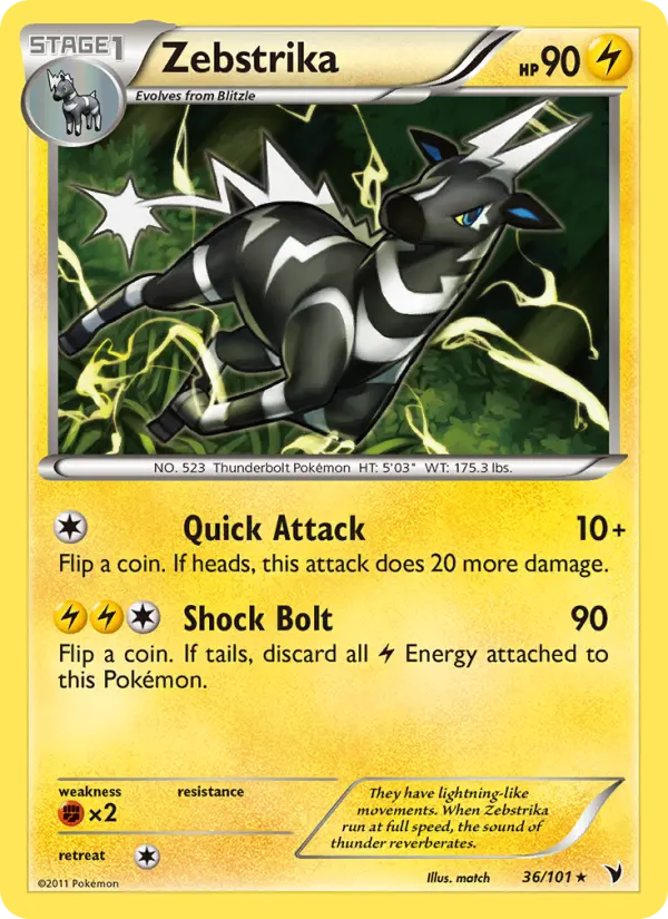 Zebstrika, Pokémon card