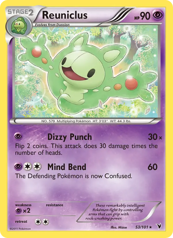 Reuniclus, Pokémon card