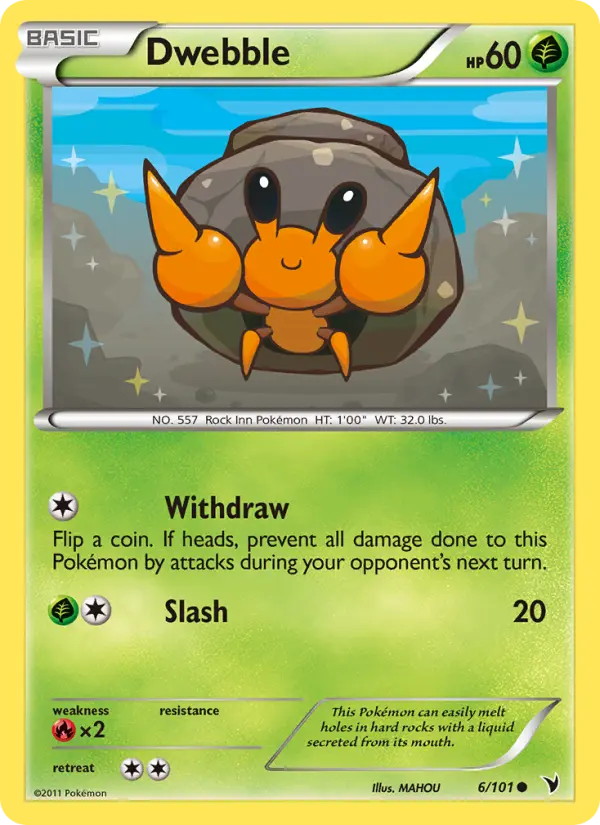 Dwebble, Pokémon card