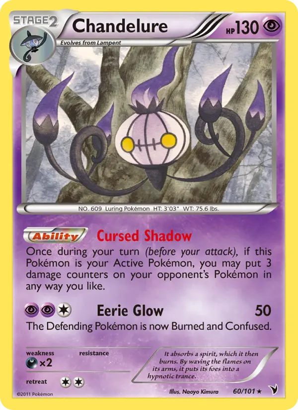 Chandelure, Pokémon card