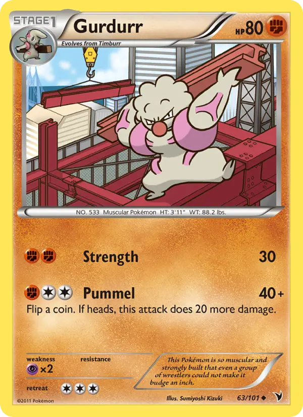 Gurdurr, Pokémon card