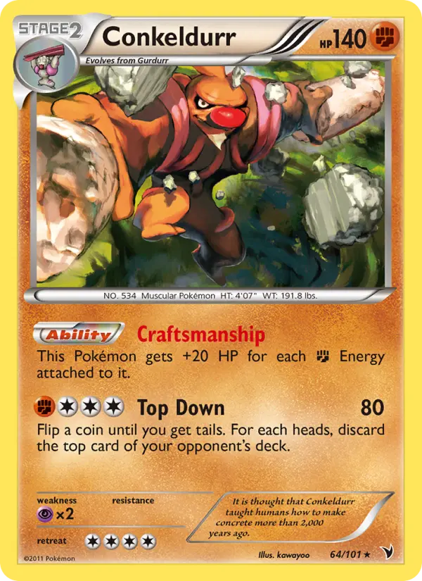 Conkeldurr, Pokémon card