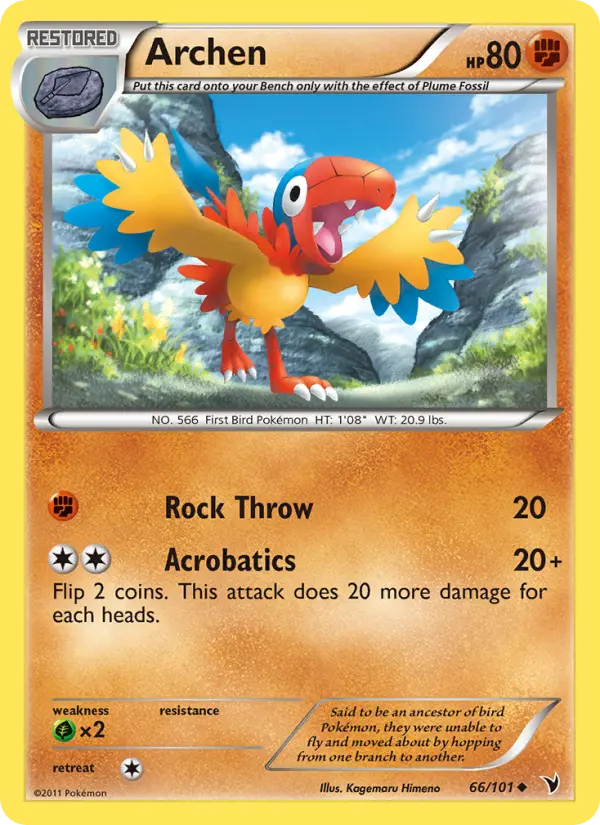 Archen, Pokémon card