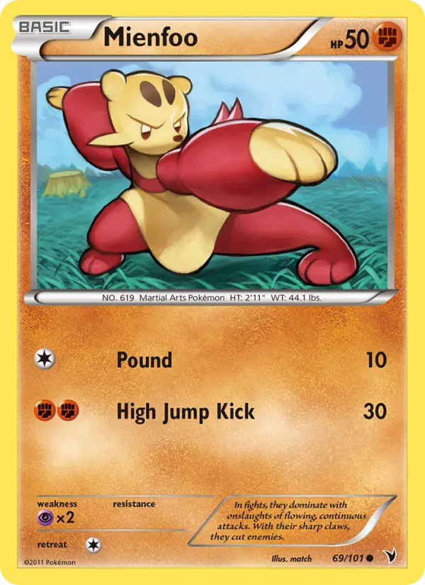 Mienfoo, Pokémon card