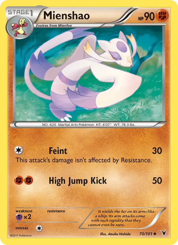 Mienshao, Pokémon card