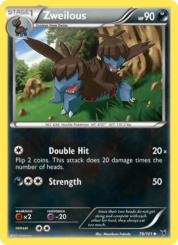 Zweilous, Pokémon card