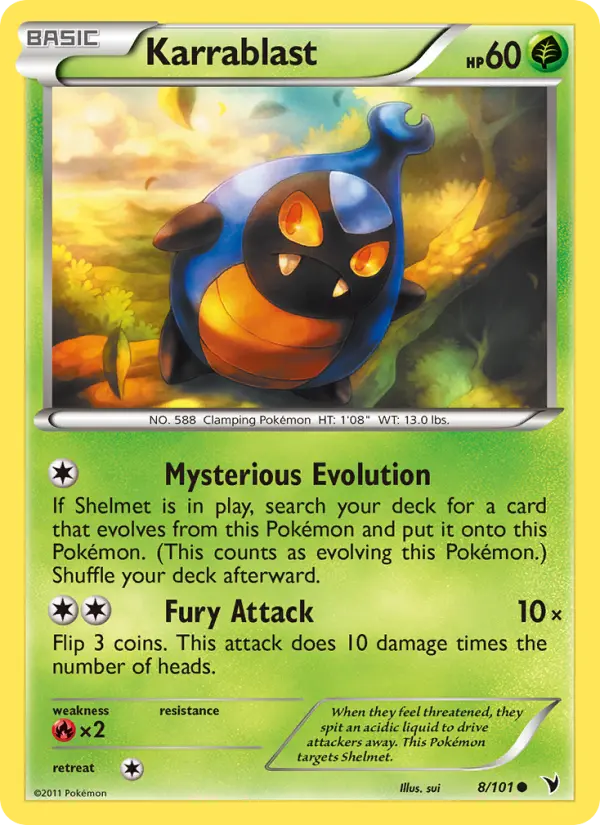Karrablast, Pokémon card